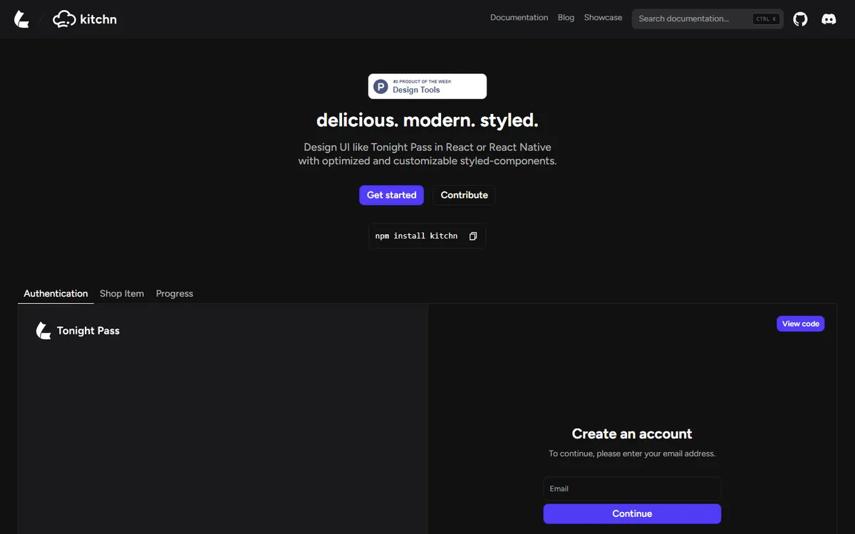 Page d'accueil de Kitchn : « delicious. modern. styled. »